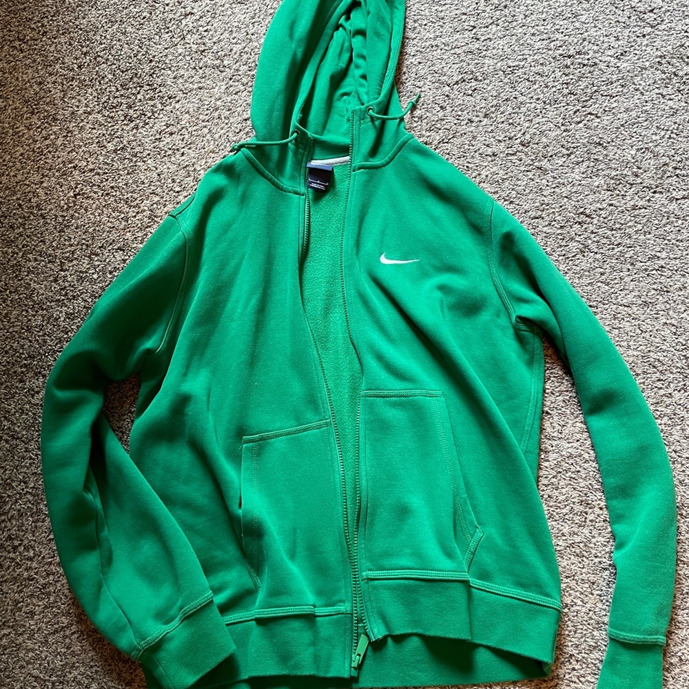 Green Nike Zip-Up Sweatshirt